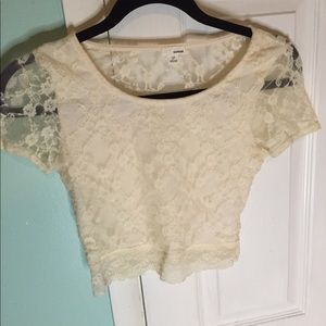 New Lacey White Garage Crop Top